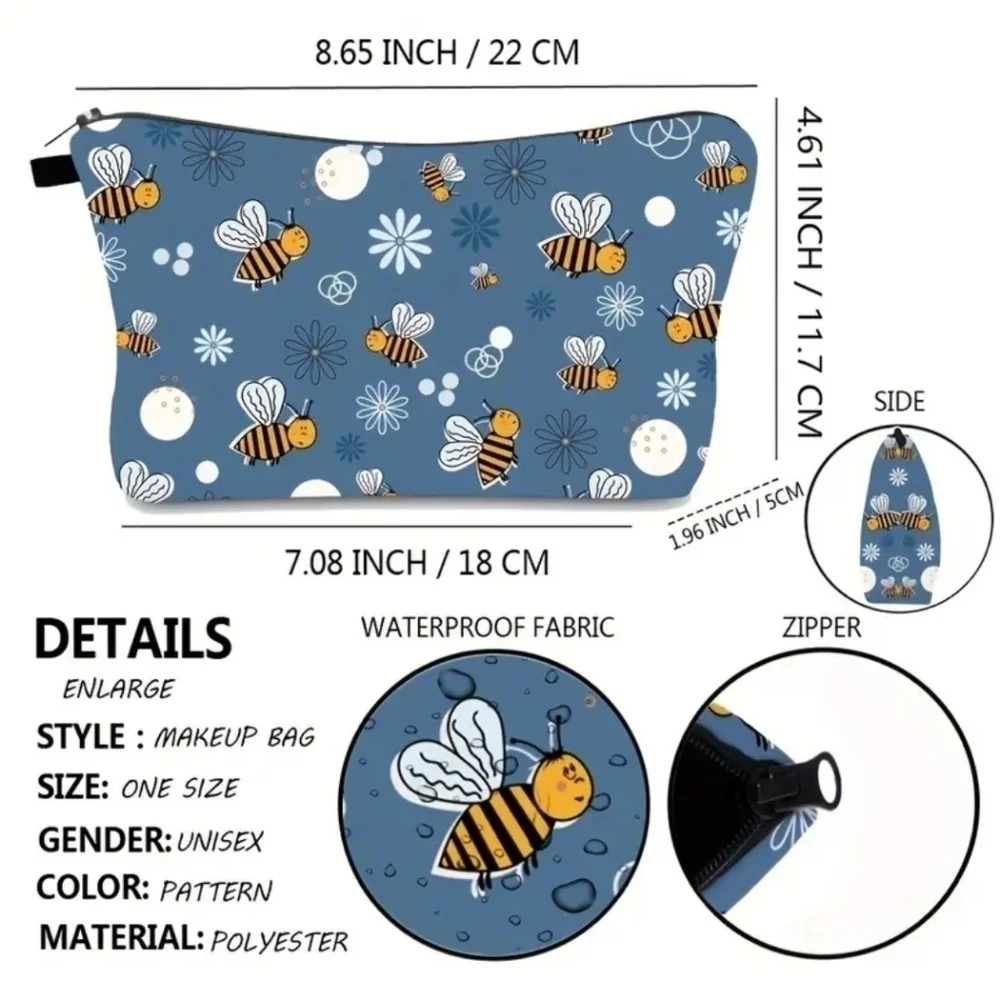 Bee Print Cosmetic Bag